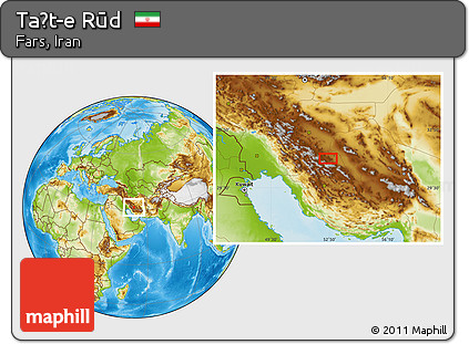 Physical Location Map of Taḩt-e Rūd