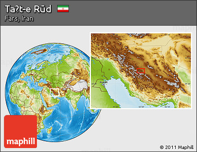 Physical Location Map of Taḩt-e Rūd
