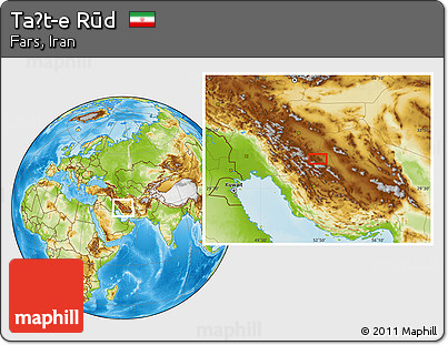 Physical Location Map of Taḩt-e Rūd