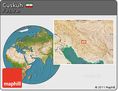 Satellite Location Map of Cuskuh