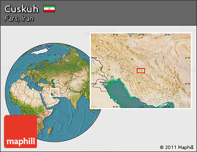 Satellite Location Map of Cuskuh