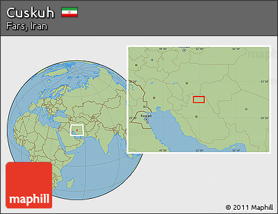 Savanna Style Location Map of Cuskuh