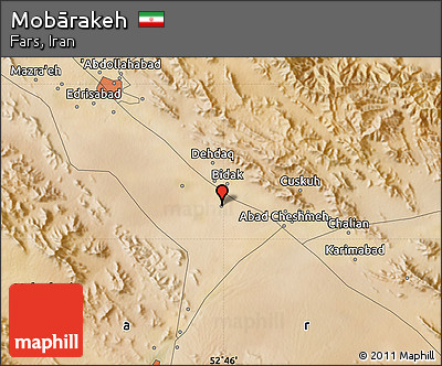 Satellite Map of Mobārakeh