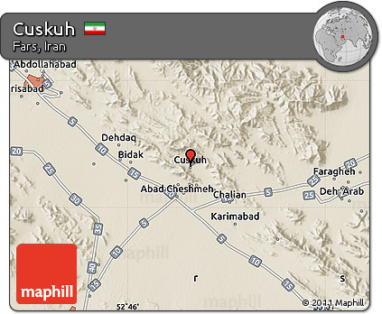 Shaded Relief Map of Cuskuh