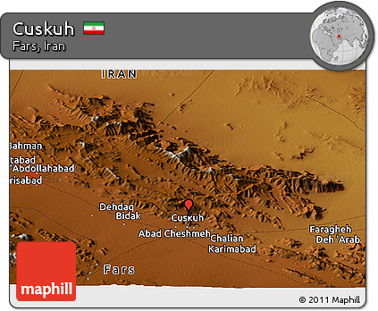 Physical Panoramic Map of Cuskuh