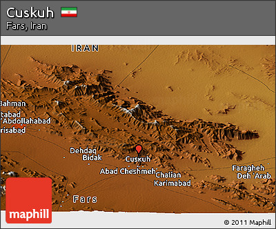 Physical Panoramic Map of Cuskuh