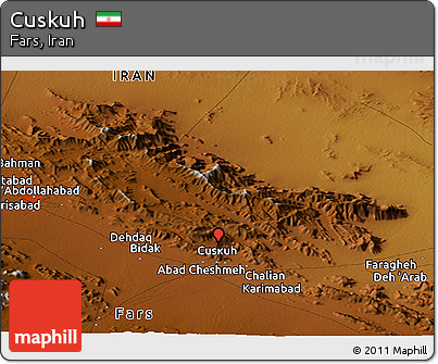 Physical Panoramic Map of Cuskuh