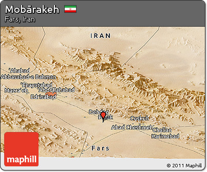 Satellite Panoramic Map of Mobārakeh