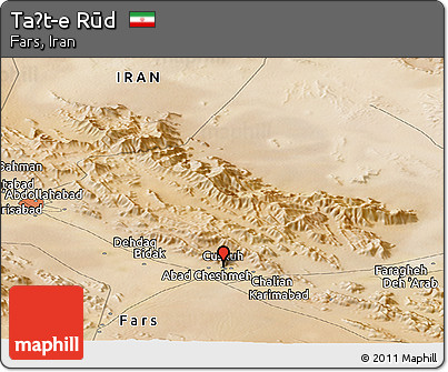 Satellite Panoramic Map of Taḩt-e Rūd
