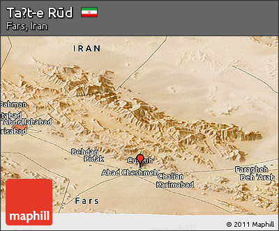 Satellite Panoramic Map of Taḩt-e Rūd