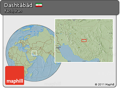 Savanna Style Location Map of Dashtābād, hill shading