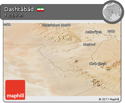 Satellite Panoramic Map of Dashtābād