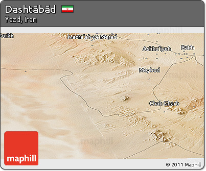 Satellite Panoramic Map of Dashtābād