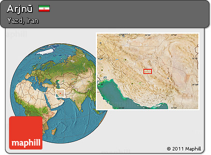 Satellite Location Map of Arjnū