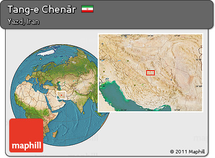 Satellite Location Map of Tang-e Chenār