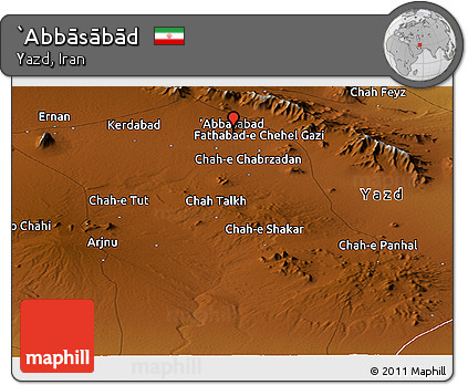 Physical Panoramic Map of `Abbāsābād
