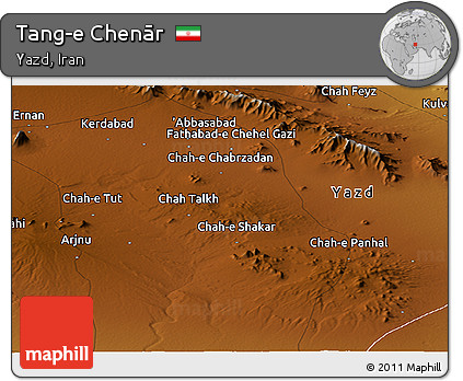 Physical Panoramic Map of Tang-e Chenār