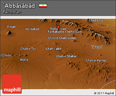 Physical Panoramic Map of `Abbāsābād