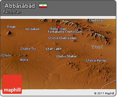 Physical Panoramic Map of `Abbāsābād