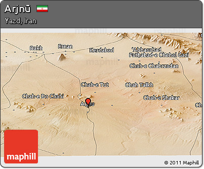 Satellite Panoramic Map of Arjnū