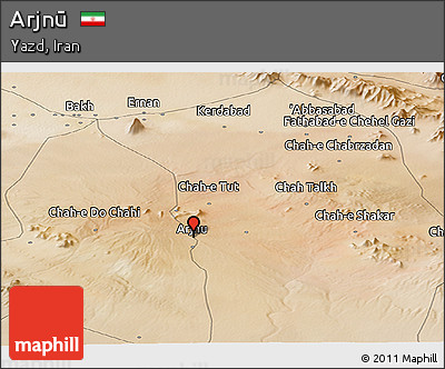 Satellite Panoramic Map of Arjnū