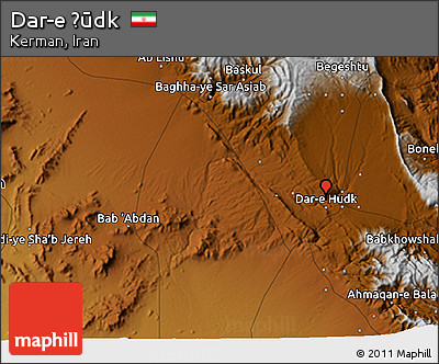 Physical 3D Map of Dar-e Ḩūdk