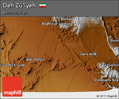 Physical 3D Map of Deh Zū'īyeh