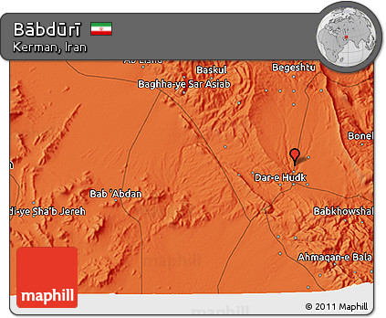 Political 3D Map of Bābdūrī