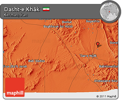Political 3D Map of Dasht-e Khāk