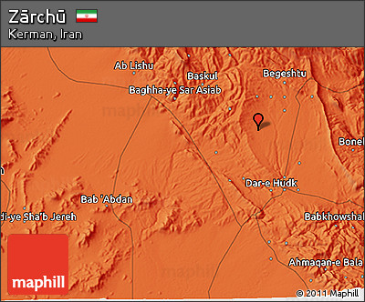 Political 3D Map of Zārchū