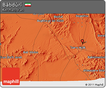 Political 3D Map of Bābdūrī