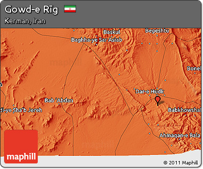 Political 3D Map of Gowd-e Rīg