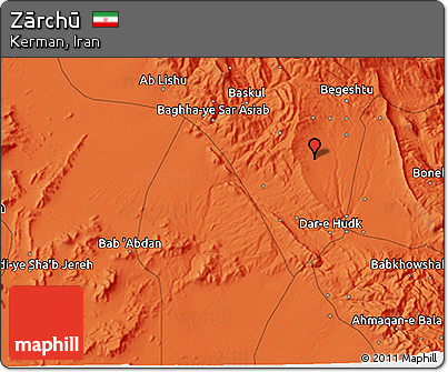 Political 3D Map of Zārchū