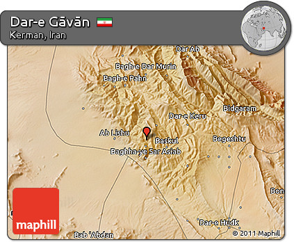 Satellite 3D Map of Dar-e Gāvān