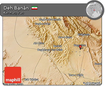 Satellite 3D Map of Deh Banān