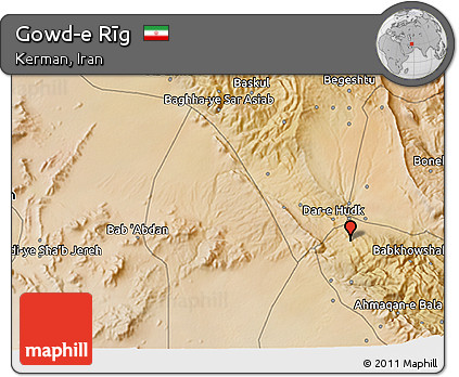 Satellite 3D Map of Gowd-e Rīg