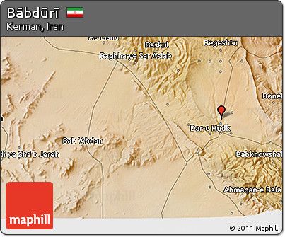 Satellite 3D Map of Bābdūrī
