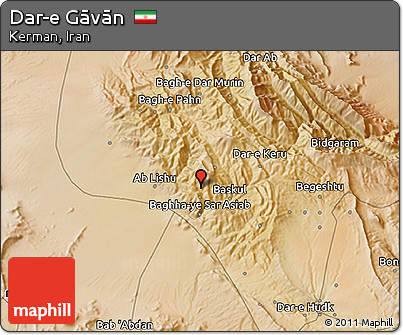 Satellite 3D Map of Dar-e Gāvān