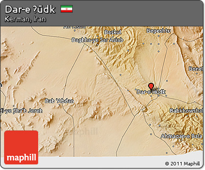 Satellite 3D Map of Dar-e Ḩūdk