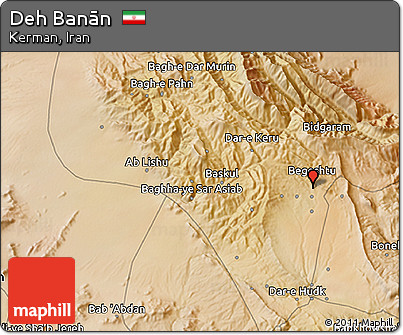 Satellite 3D Map of Deh Banān