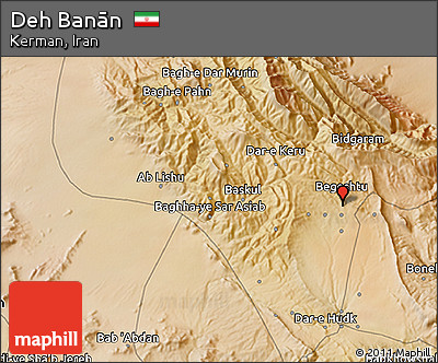 Satellite 3D Map of Deh Banān