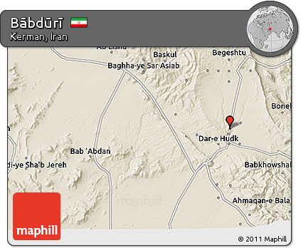 Shaded Relief 3D Map of Bābdūrī