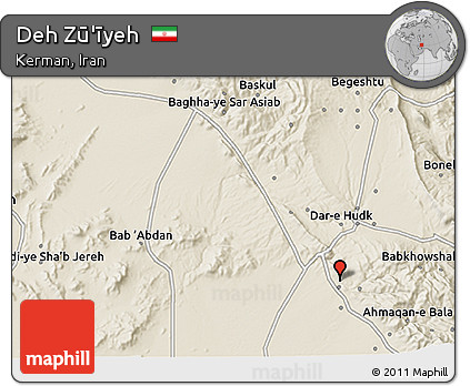 Shaded Relief 3D Map of Deh Zū'īyeh