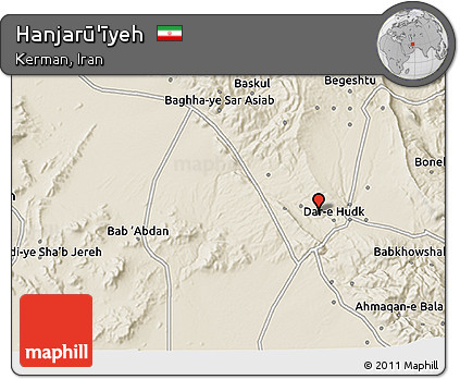 Shaded Relief 3D Map of Hanjarū'īyeh