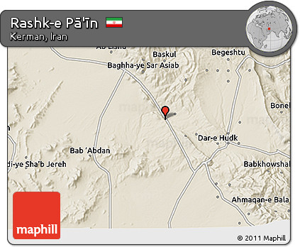 Shaded Relief 3D Map of Rashk-e Pā'īn