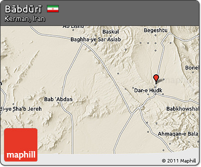 Shaded Relief 3D Map of Bābdūrī