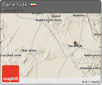 Shaded Relief 3D Map of Dar-e Ḩūdk