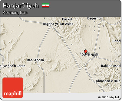 Shaded Relief 3D Map of Hanjarū'īyeh