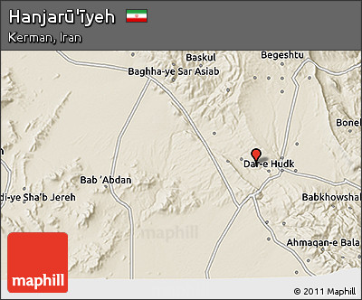 Shaded Relief 3D Map of Hanjarū'īyeh