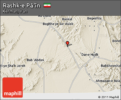 Shaded Relief 3D Map of Rashk-e Pā'īn